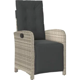 vidaXL Gartensessel mit Fußteil Verstellbar 61 x 61 x 93 cm grau/silber