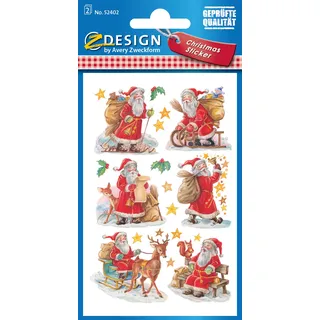 Avery Zweckform Aufkleber Weihnachten Nikolaus 12 Stück