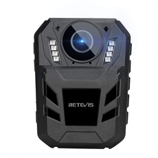 Retevis RT77B Bodycam, Polizeikamera 1440P 4000mAh FHD-Körperkamera, Tragbare IP54-Videokamera mit IR-Nachtsicht, Tragbare 170° -Mini Körper Kamera für Polizei (Schwarz, 32 GB)