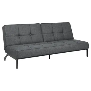 AC Design Furniture Bent Schlafsofa in Dunkelgrau, Schlafsofa mit 3 Liegepositionen, Moderner 3-Sitzer, gepolstertes Sofa mit zweifarbigem Effektbezug und schwarzen Beinen, B: 198 x H: 87 x T: 95 cm