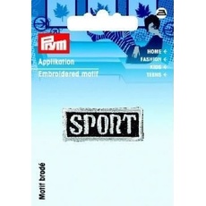 Prym 925810 Label Sport grau Applikation, schwarz, Unica