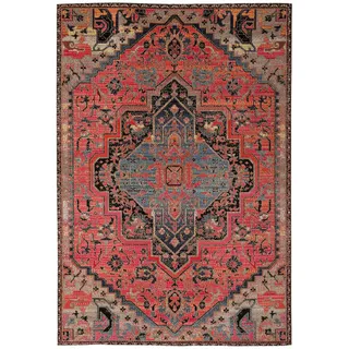 Pergamon Designer Teppich Vintage Zoe Orient Rot, Textil, 160x230 cm, Teppiche , Böden, Teppiche, Vintage-Teppiche