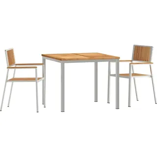 Outdoortisch-Set 3 pcs Braun Massivholz Teak - Braun