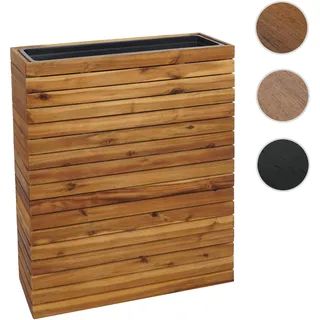 Pflanzkasten HWC-L21, Hochbeet Pflanzkübel Blumentopf, eckig 77x63x23cm Outdoor Akazie Holz FSC®-zer