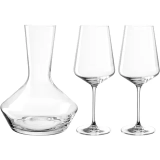 LEONARDO Gläser-Set "Weinset XL PUCCINI" 2 Weingläser je 560 ml, 1 Dekanter - 1.700 ml, Höhe ca. 24, transparent