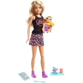 Mattel GRP13 Barbie Skipper Babysitters Puppe (blond) & Baby Puppe und Zubehör