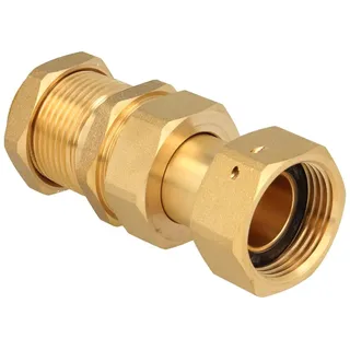 JS Wasserzähler-Verschraubung mit Schiebestück - 1 Zoll ÜWM x 1 Zoll AG, Messing blank - JS22052500202