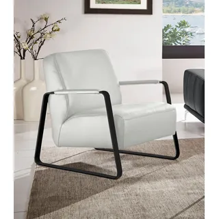 W.SCHILLIG Cocktailsessel "quadroo Loungesessel," mit bezogenen Armlehnen, Gestell in Schwarz pulverbeschichtet, weiß z73