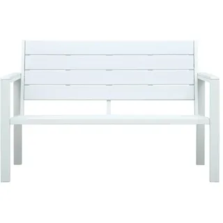 vidaXL Gartenbank 120 cm HDPE Weiß Holz-Optik - Weiß