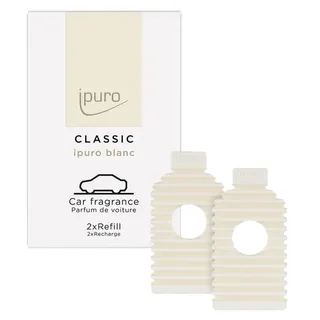 ipuro Classic Car Line Autoduft Blanc EVA Refill 2x9g - Frischer Duft für Auto mit Minze, Geranie und Sandelholz - Langanhaltender Autoduft Lufterfrischer - Passend für ipuro Classic Autostecker Clip