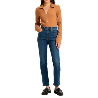 Levi's 724TM High Rise Straight Jeans Z7184 Dark Indigo Worn In 30 30