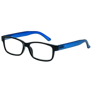 Filtral Eckige Lesebrille/Moderne Lesehilfe mit flexiblen Federbügeln für Damen und Herren/In Schwarz-Blau, 2,00 dpt, F4556248 sw d.bl 2,0 4013459455624 Filtral