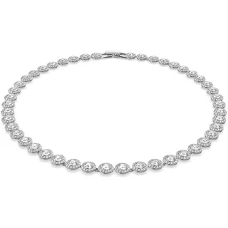 Swarovski Una Angelic Halskette Rund Weiss / Kristall Silber