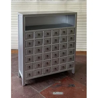 Antiker Apothekerschrank mit 36 Schubladen Breite90cm x Höhe105cm silber