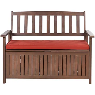 Beliani Gartenbank 120 x 91 x 60 cm Dunkelbraun Rot
