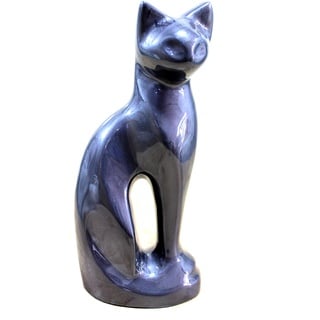 eSplanade pet cat Cremation urn memorials urn behälter Glas Topf | Messingurne | Metallurne | Graburne | Denkmäler Andenken | Urne Katze Urne (Schwarz)