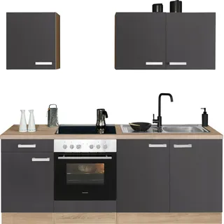 OPTIFIT Küchenzeile Leer 210 cm grau