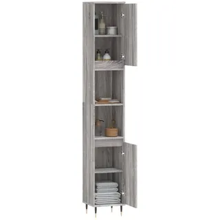 Badschrank Grau Sonoma 30x30x190 cm Holzwerkstoff - Grau