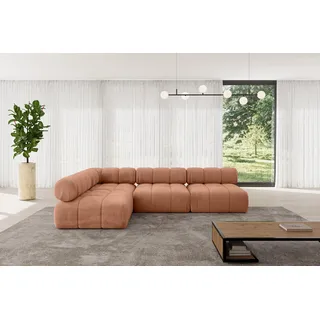 altdecor Ecksofa Samaro-L2 Samt L-Form 2-Sitzer Apricot