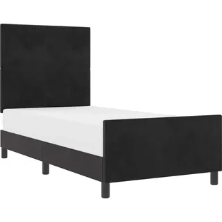 vidaXL Boxspringbett mit Kopfteil Schwarz 90 x 200 cm Samt - Schwarz