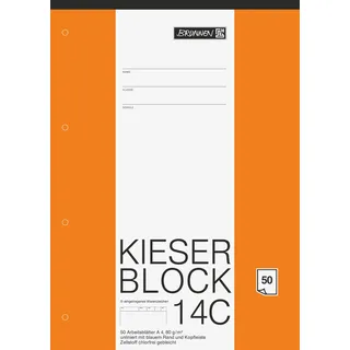 Brunnen Briefpapierblock Kieserblock A4 blanko Lineatur 14C, 1 Block,