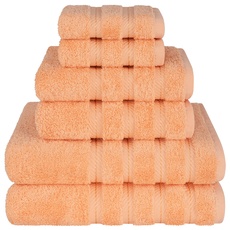 American Soft Linen Luxuriöses 6-teiliges Handtuchset, 2 Badetücher, 2 Handtücher, 2 Waschlappen, 100% türkische Baumwolle Handtücher für Badezimmer, Malibu Handtuchsets