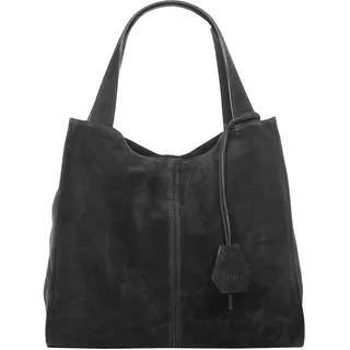 forty° Shopper echt Leder, Made in Italy, schwarz
