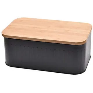Homeware Profession. Brotkasten , Naturfarben, Schwarz , Metall , rechteckig , 18x12.2x30.5 cm , Lfgb , lebensmittelecht , Küchenzubehör, Vorratsbehälter, Brotkästen