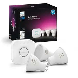 Philips Hue GU10 3-pack + Bridge Starter Kit - White & color ambience