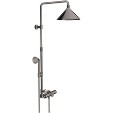 Bild Axor Showerpipe mit Thermostat Kopfbrause 240 2jet polished black chrome