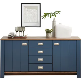 Innostyle Sideboard »DIJON«, (1 St.), 2 türig, 4 Fächer, 4 Schubladen, 2 Einlegeböden, Softclose Innostyle blau