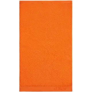 S. Oliver Gästetuch , Orange , Textil , 2-teilig , Uni , 30x50 cm , Oeko-Tex® Made IN Green, Oeko-Tex® Standard 100 , Aufhängeschlaufe, durchgefärbt, angenehm weich, hochwertige Qualität, Bordüre , Heimtextilien, Badtextilien, Gästehandtücher