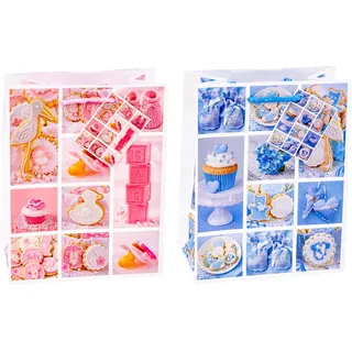 TSI Geschenktüten BABY, 12er Packung, Größe: Mittel (HxBxT 23 x 18 x 10 cm), Art. Nr. 85014
