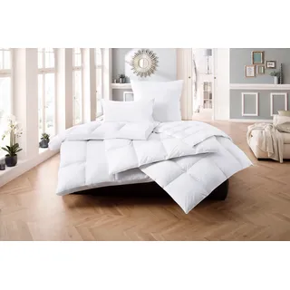 Älgdröm Daunenbettdecke + Federkissen »Loftet, Bettdecke 135x200 cm, 155x220 cm, Made in Green« 2-tlg., Set mit Kissen 40X80 cm, 80x80 cm, allergikerfreundlich, weiß,