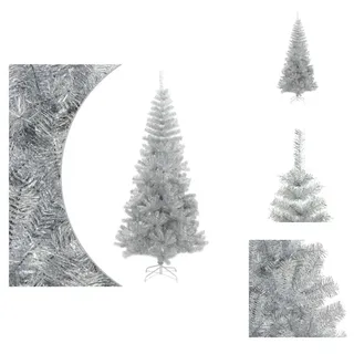 vidaXL Künstlicher Weihnachtsbaum mit Ständer Silber 210 cm PET - Weihnachtsbäume - Silber