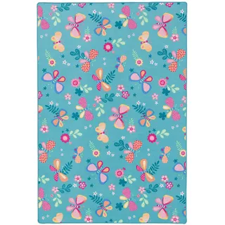 Snapstyle Schmetterling Kinderteppich 80 x 200 cm Türkis