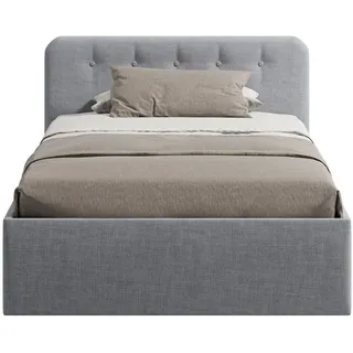 Home Collective Polsterbett mit verstellbarem Lattenrost & Bettkasten, 120 x 200 cm in Grau , Holzwerkstoff , Schichtholz , 120x200 cm , Schlafzimmer, Betten, Polsterbetten