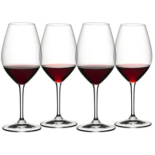 RIEDEL Wine Friendly 002 - Rotweinglas, 4er Set, Kristallglas, maschinell gefertigt