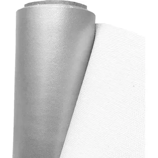 A-Express Kunstleder Lederimitat Wasserdicht Leder Stoff Schneiderei Kleidung Kleid Meterware - Silber - 200cm x 140cm