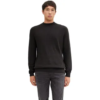 TOM TAILOR Herren Cosy Rollkragenpullover 1032289, 10617 - Black Grey Melange, XL