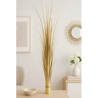 Kunstpflanze I.GE.A. "Grasbündel", gold, B:30cm H:120cm L:30cm, Kunststoff, Kunstpflanzen, Kunstpflanze, Grasarrangement Künstlich Gras Busch Dekogras Kunstgras Dekopflanze