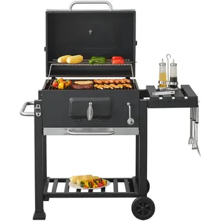 Holzkohlegrill Arnad 105 x 114 x 47,5 cm Schwarz