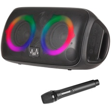 Bild Party Speaker/Karaoke Maschine/Tragbarer Lautsprecher mit Karaoke Mikrofon und LED Licht, 60 W, Schwarz