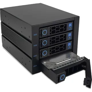 Fantec WR-C3141-12G/6G SAS/SATA 12G/6G Backplane für 4× 3,5"/2,5" HDD/SSD auf Einschubträger in einem 3X 5,25" Modul
