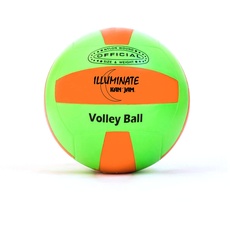KanJam Illuminate LED Volleyball, Leuchtvolleyball - im Dunkeln leuchtender Volleyball - Offizieles Gewicht & Größe - Gelb/Orange - Night Volleyball Spaß dank bewegungsaktivierter LED-Beleuchtung