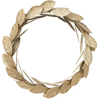 Goldfarbene Blätter, Metallkranz, Wanddekoration für Haustür, 33 cm, Türkranz für Weihnachten, Fenster, Hochzeit, Party-Dekoration