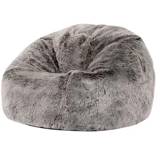 icon Sitzsack aus Kunstfell für Kinder , Grau , Kunststoff , 100 L , 65x45x65 cm , Hergestellt in Deutschland , Wohnzimmer, Sessel, Sitzsäcke, Kindersitzsäcke