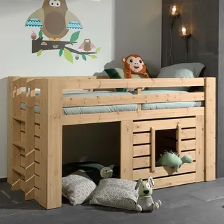 Dream Tree Halbhochbett 90 x 200 cm Dara Holz - Braun