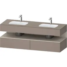 Duravit Qatego Einbauwaschtisch mit Konsolenwaschtischunterbau, 1600x550x600mm, Nische Taupe Supermatt, Doppelwaschtisch, QA4797083, Farbe: Basalt Matt