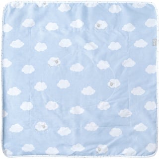 roba Babydecke Kleine Wolke aus Baumwolle - 80 x 80 cm - Kuscheldecke zum Schlafen, Krabbeln & Spielen - 2 seitige Decke für Babys - Blau